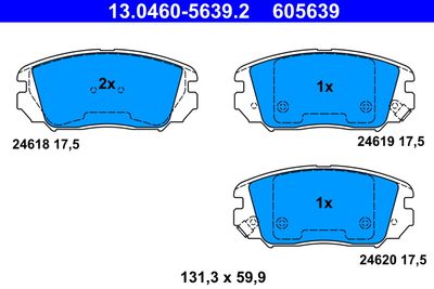 Brake Pad Set, disc brake ATE 13.0460-5639.2