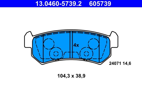 ATE 13.0460-5739.2 Brake Pad Set, disc brake