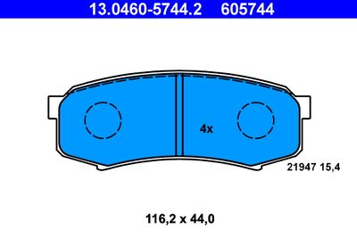 Brake Pad Set, disc brake ATE 13.0460-5744.2