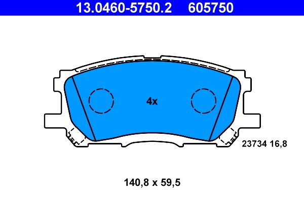 ATE 13.0460-5750.2 Brake Pad Set, disc brake