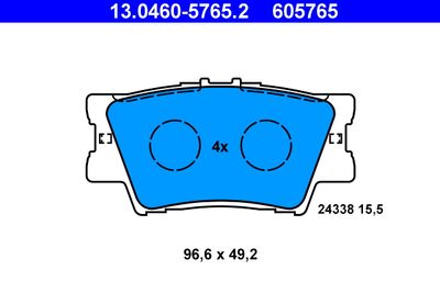 Brake Pad Set, disc brake ATE 13.0460-5765.2