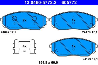 Brake Pad Set, disc brake ATE 13.0460-5772.2