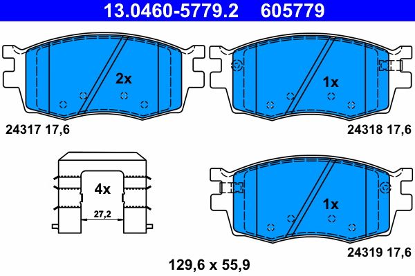 ATE 13.0460-5779.2 Brake Pad Set, disc brake