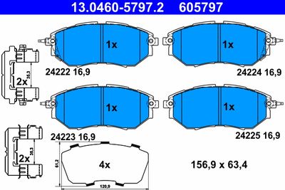 Brake Pad Set, disc brake ATE 13.0460-5797.2