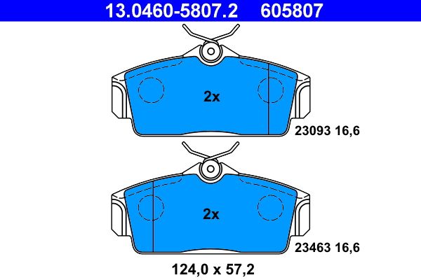 ATE 13.0460-5807.2 Brake Pad Set, disc brake