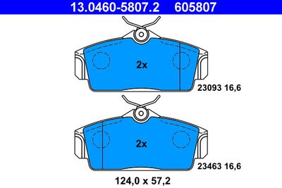 Brake Pad Set, disc brake ATE 13.0460-5807.2