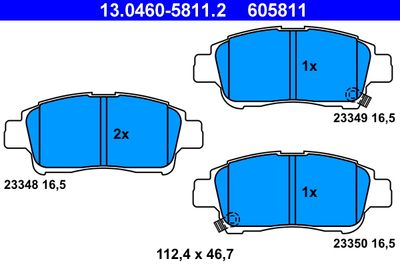 Brake Pad Set, disc brake ATE 13.0460-5811.2