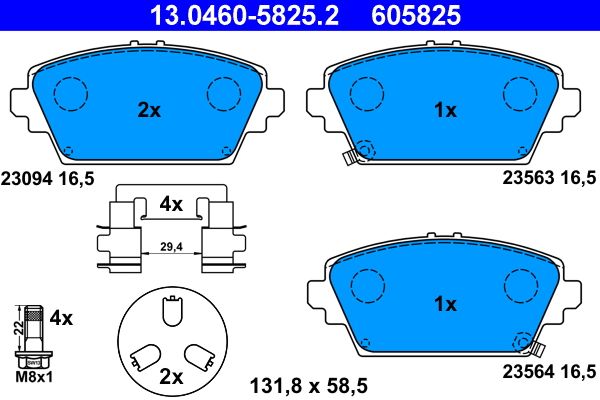 ATE 13.0460-5825.2 Brake Pad Set, disc brake