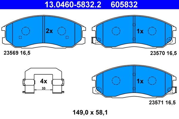 ATE 13.0460-5832.2 Brake Pad Set, disc brake