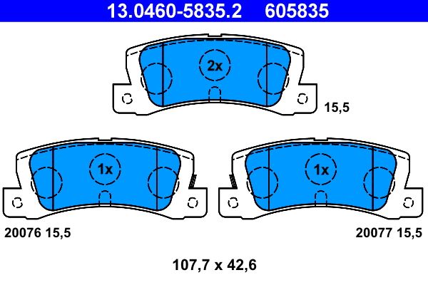 ATE 13.0460-5835.2 Brake Pad Set, disc brake