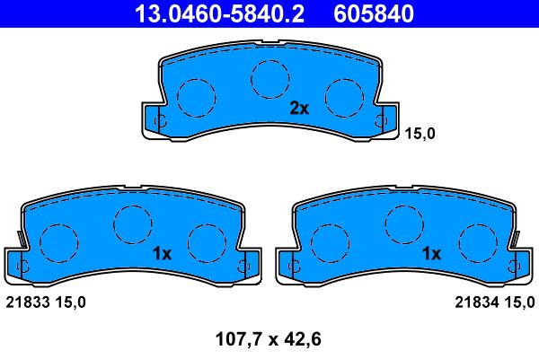 ATE 13.0460-5840.2 Brake Pad Set, disc brake