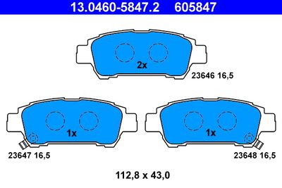 Brake Pad Set, disc brake ATE 13.0460-5847.2