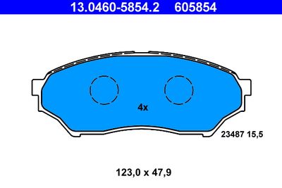 Brake Pad Set, disc brake ATE 13.0460-5854.2