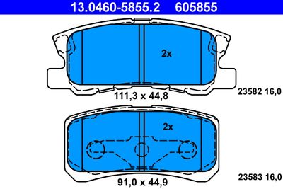 Brake Pad Set, disc brake ATE 13.0460-5855.2