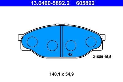 Brake Pad Set, disc brake ATE 13.0460-5892.2