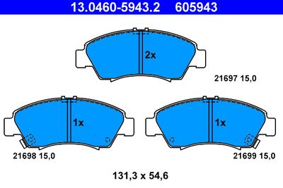 Brake Pad Set, disc brake ATE 13.0460-5943.2