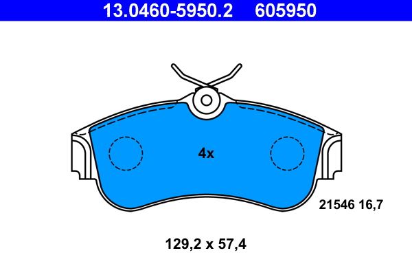 ATE 13.0460-5950.2 Brake Pad Set, disc brake