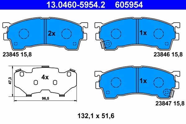 ATE 13.0460-5954.2 Brake Pad Set, disc brake