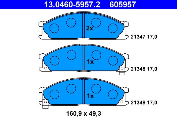 ATE 13.0460-5957.2 Brake Pad Set, disc brake