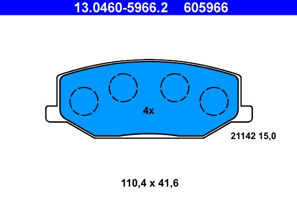 ATE 13.0460-5966.2 Brake Pad Set, disc brake