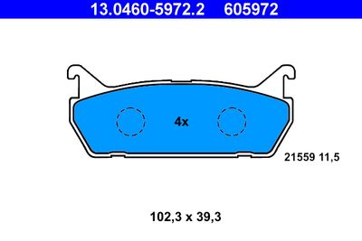 Brake Pad Set, disc brake ATE 13.0460-5972.2