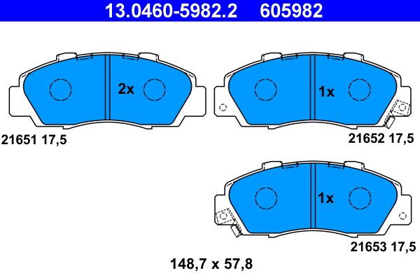 ATE 13.0460-5982.2 Brake Pad Set, disc brake