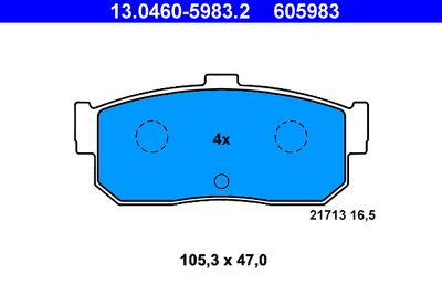 Brake Pad Set, disc brake ATE 13.0460-5983.2