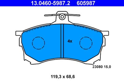 Brake Pad Set, disc brake ATE 13.0460-5987.2
