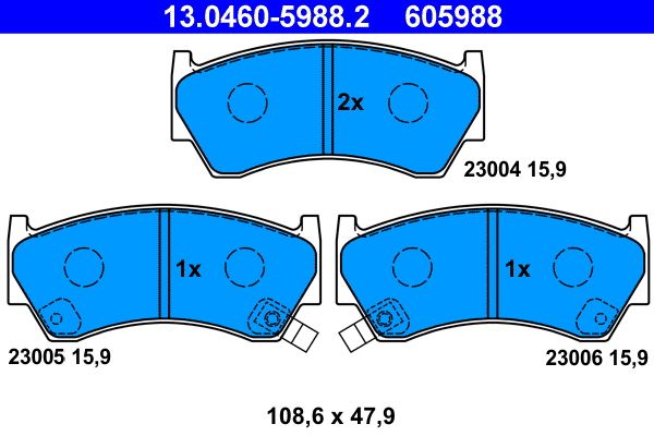 ATE 13.0460-5988.2 Brake Pad Set, disc brake