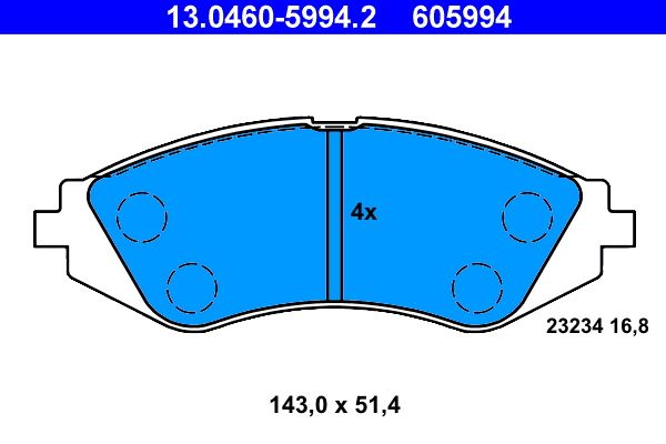 ATE 13.0460-5994.2 Brake Pad Set, disc brake