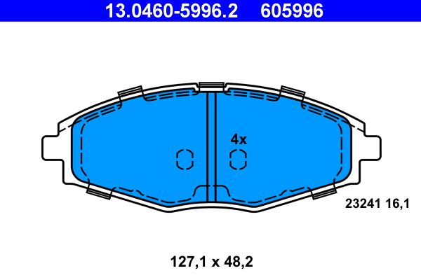 ATE 13.0460-5996.2 Brake Pad Set, disc brake