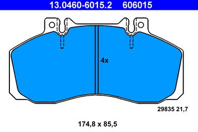 Brake Pad Set, disc brake ATE 13.0460-6015.2