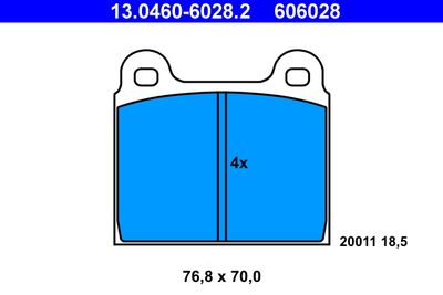 Brake Pad Set, disc brake ATE 13.0460-6028.2