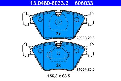 Brake Pad Set, disc brake ATE 13.0460-6033.2