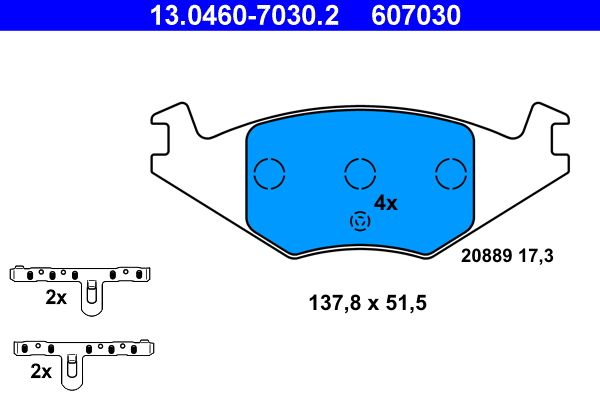 ATE 13.0460-7030.2 Brake Pad Set, disc brake