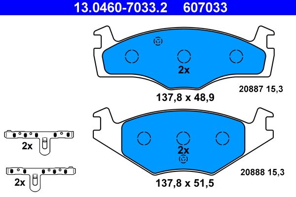 ATE 13.0460-7033.2 Brake Pad Set, disc brake