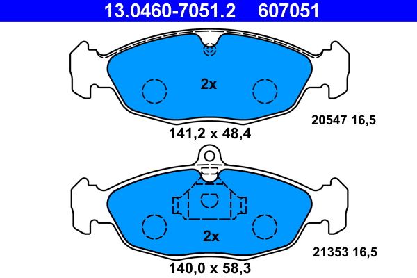 ATE 13.0460-7051.2 Brake Pad Set, disc brake