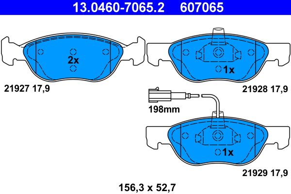 ATE 13.0460-7065.2 Brake Pad Set, disc brake