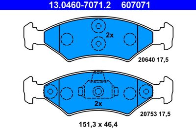 Brake Pad Set, disc brake ATE 13.0460-7071.2