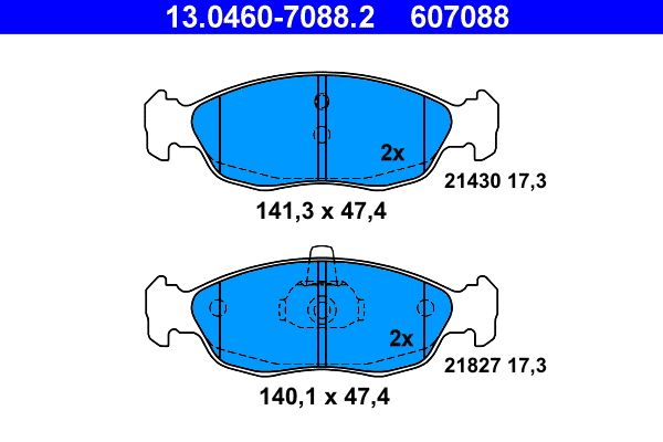 ATE 13.0460-7088.2 Brake Pad Set, disc brake