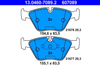 Brake Pad Set, disc brake ATE 13.0460-7089.2