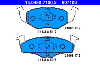 Brake Pad Set, disc brake ATE 13.0460-7100.2