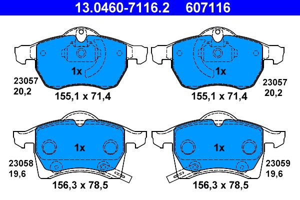 ATE 13.0460-7116.2 Brake Pad Set, disc brake