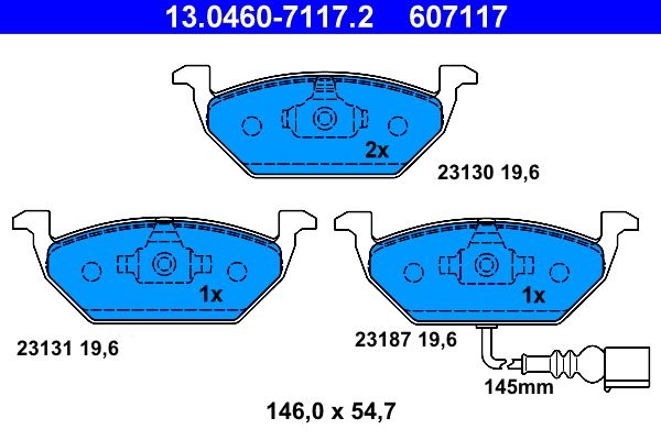 ATE 13.0460-7117.2 Brake Pad Set, disc brake