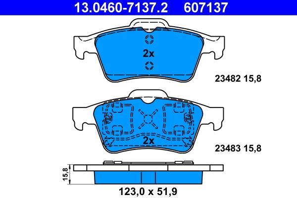 ATE 13.0460-7137.2 Brake Pad Set, disc brake