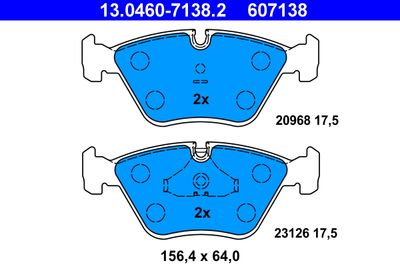 Brake Pad Set, disc brake ATE 13.0460-7138.2