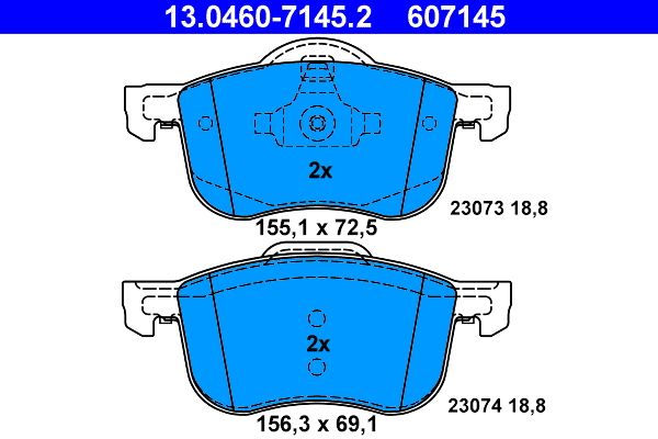 ATE 13.0460-7145.2 Brake Pad Set, disc brake