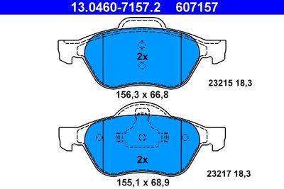 Brake Pad Set, disc brake ATE 13.0460-7157.2