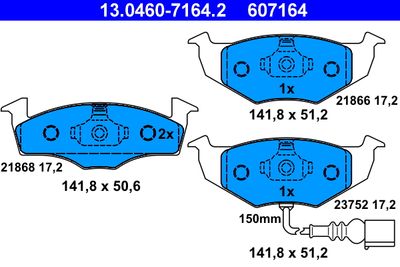 Brake Pad Set, disc brake ATE 13.0460-7164.2