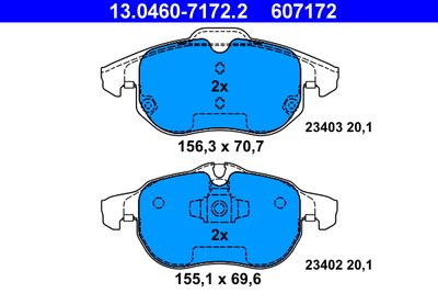 Brake Pad Set, disc brake ATE 13.0460-7172.2